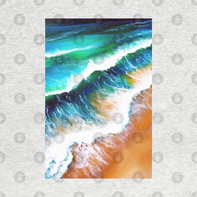 Wave Beach Ocean Nautical - Coastal Art Prints, Clothing, and Decor by laverdeden